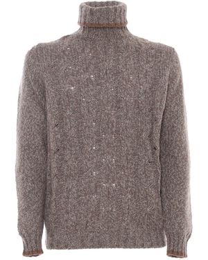 Fedeli Cuello De Tortuga L/S Jersey De Punto Hombre - Gris