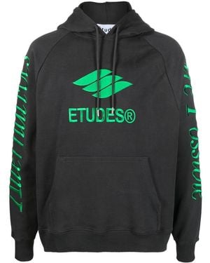 Etudes Studio Racing Eco Hoodie Mit Logo-Stickerei - Grau