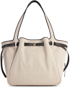 Tory Burch Große beige Baumwolltasche "Romy Canvas Tote" von - Natur