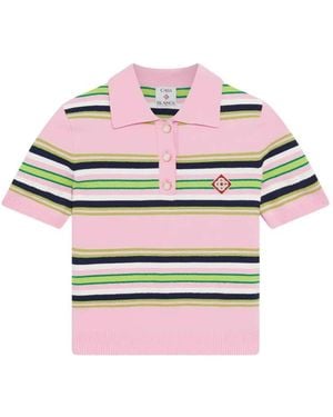 CASABLANCA Striped Polo - Grey