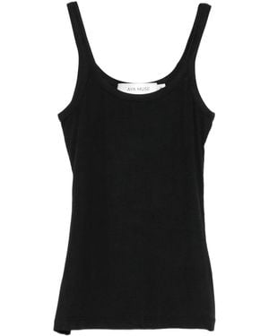 AYA MUSE Ribbed Scoop Tank - Black