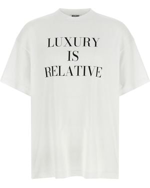 Moschino Oversized Cotton Interlock T-Shirt - Weiß