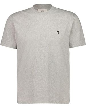 Ami Paris Camiseta de algodón Ami De Coeur - Gris