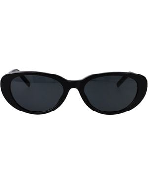 Saint Laurent Round Sunglasses Sl M154 001 - Black