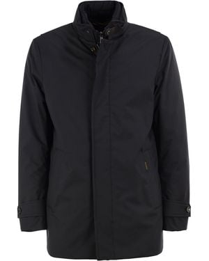 Moorer Reis Ads Technical Coat With Inner Bib And Stand Collar - Black