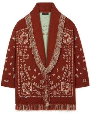 Alanui Cárdigan Bandana Jacquard Rojo Ladrillo Mult