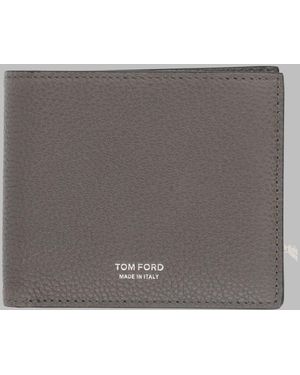 Tom Ford Bi-Fold Wallet Calf Leather & Purses - Grey