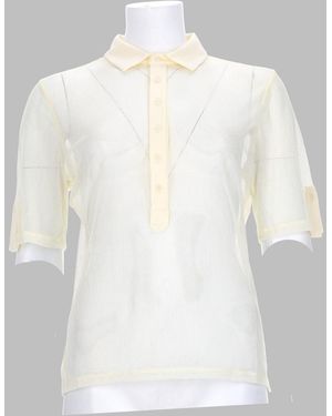 Paloma Wool Sheer Polo Shirt With Button Placket - White