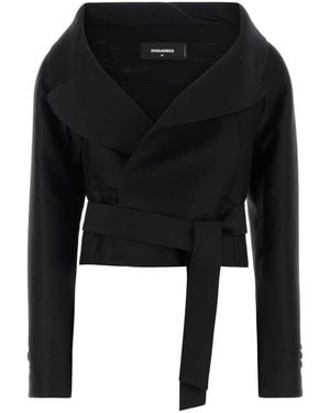 DSquared² Dsquared Wool Blend Opera Blazer - Black