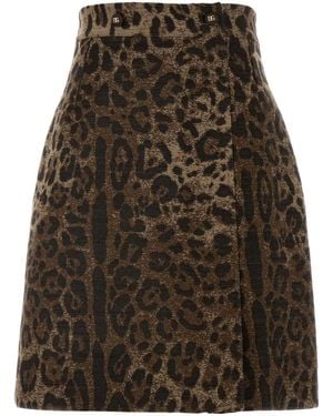 Dolce & Gabbana Embroidered Wool Skirt - Multicolour