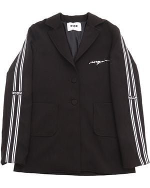 MSGM Fabric Tecnical Blazer Meisje Nero/zwart
