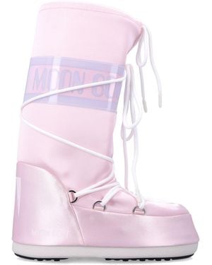 Moon Boot "Icon" Rose Pearly Knee-High Boots - Pink