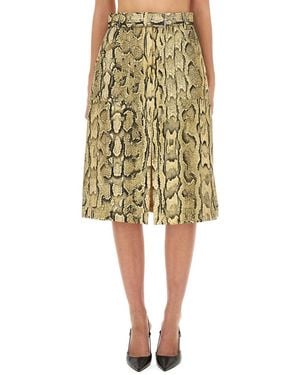 Dries Van Noten Skirt With Animal Pattern - Yellow