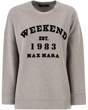 Weekend by Maxmara Wkdgommoso Cotton Crew Neck Sweatshirt - Grey