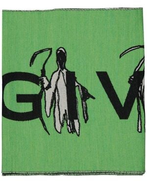 Givenchy Logo Wool Scarf - Green