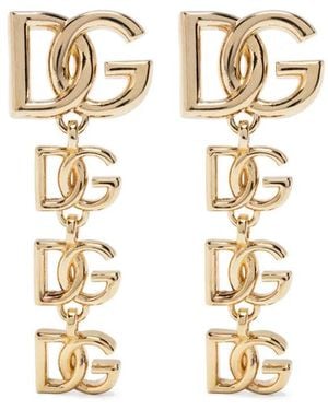 Dolce & Gabbana Logo -Ohrringe - Weiß