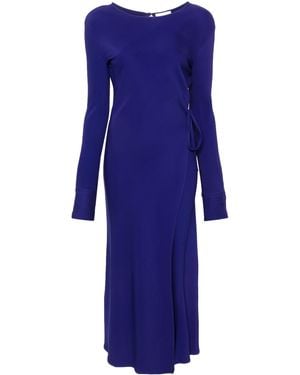 forte_forte Stretch Cady Crepe Wrapover Dress Clothing - Blue