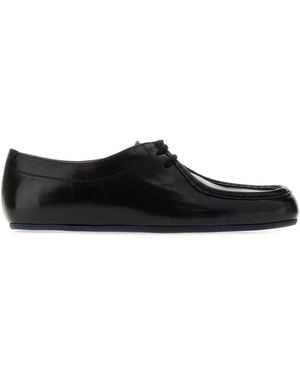 Jil Sander Leather Hood Lace Up Shoes - Black
