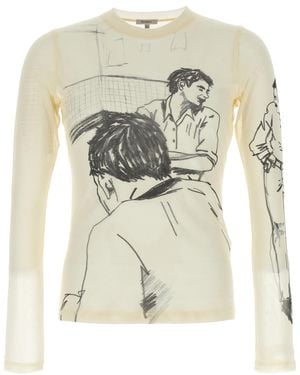 JW Anderson J.W.VERSONSON 'LANGELEVE VERPINNUNG' T -SHISTER - Weiß