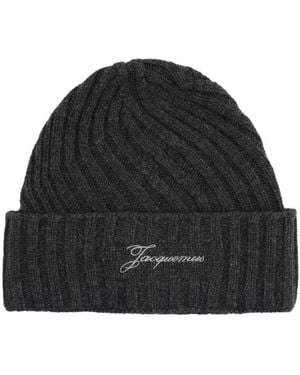 Jacquemus Tourni Twisted Cashmere Beanie - Black