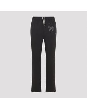 Moncler Full-Length Heavy Cotton Jersey Jogger Pants With - Schwarz