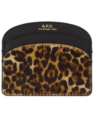 A.P.C. Kartenhalter Leder gedruckt - Schwarz