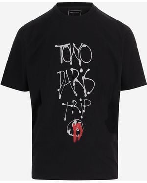 Y-3 Baumwoll-T-Shirt mit Logo - Schwarz