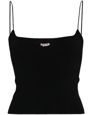 DSquared² Gestricktes Cropped-Top - Schwarz