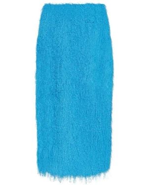 Dries Van Noten Midi Skirt With Fringes - Blue