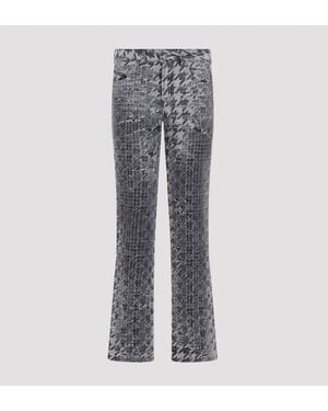 DIESEL Houndstooth Pattern Jeans With Flared Leg Design - Grey