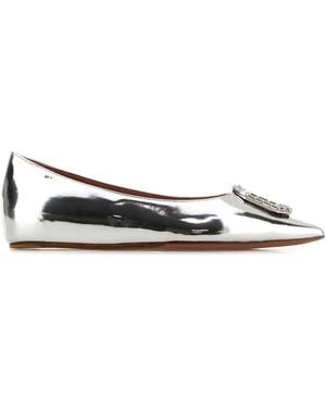 AMINA MUADDI Leather Camelia Ballerinas - Metallic