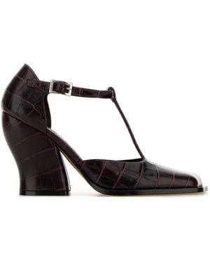 Loewe Burgundy Leather Onda Court Shoes - Multicolour