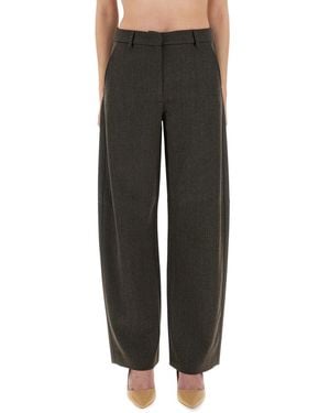 Moschino Wide Leg Pants Wool Polyester Pants - Black