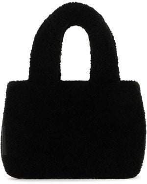 AMINA MUADDI Shearling Amini Giuly Handbag - Black