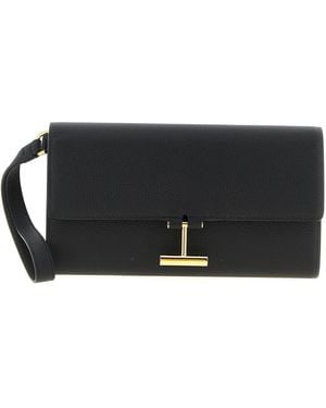 Tom Ford Hammered Clutch - Schwarz