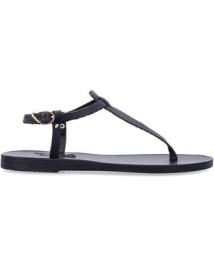 Ancient Greek Sandals Antike griechische flache Schuhe Schwarz - Blau