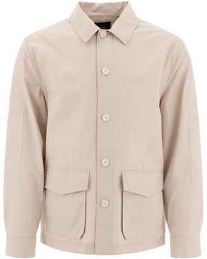 Vince Cotton Blend Utility Jacket - Natural