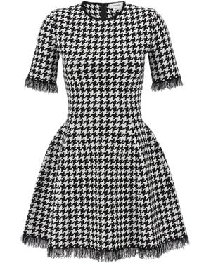 McQueen Patterned Dress - Black
