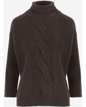 Bruno Manetti Cable-Knit Jumper Virgin Wool - Brown