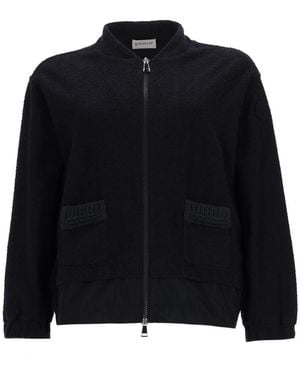 Moncler Cardigan Con Zip - Black