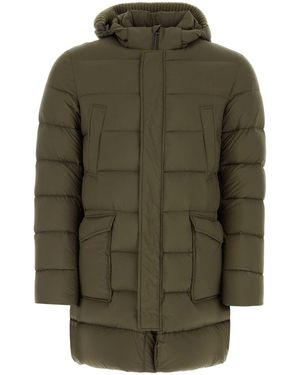 Herno Army Green Nylon gepolsterte Jacke - Grün