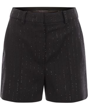 Max Mara Siberië Short Van Wolmix - Zwart