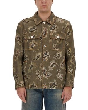 Etro Oversized Paisley Print Shirt - Brown