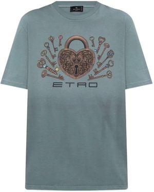Etro T-Shirt With Print - Blue