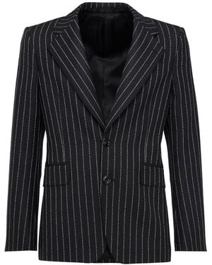 McQueen Alexander MC Queen Pinstripe Single Breasted Jacke - Schwarz
