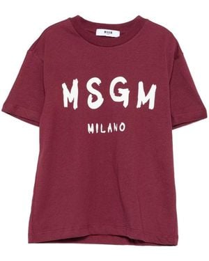 MSGM T-Shirt With Logo - Red