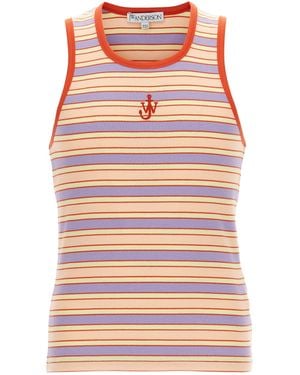 JW Anderson J.W.Anderson Logo Ribbed Tank Top - Red