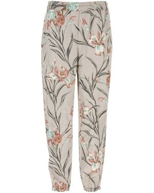 Saint Laurent Printed Satin Pant - Grey