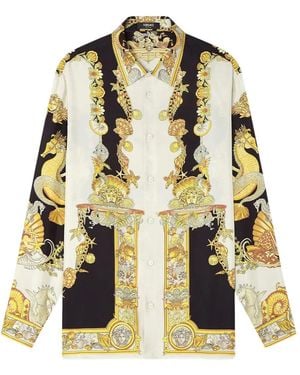 Versace Coral Theater Silk Shirt - Metallic