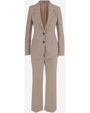 Tagliatore Virgin Wool And Silk Suit - Natural